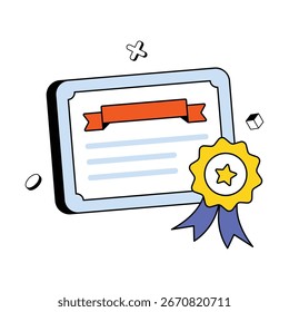 Certificate Concept Vector Icon Eps 10 File