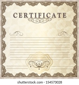 Certificate or coupon for document design. Certificate vector collection