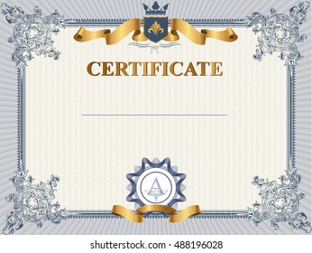 Certificate or coupon template with vintage border 
