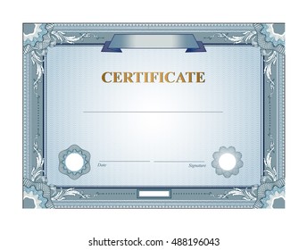 Certificate or coupon template with vintage border 