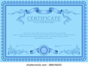Certificate or coupon template with vintage border 