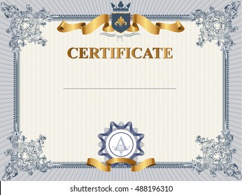 Certificate or coupon template with vintage border 