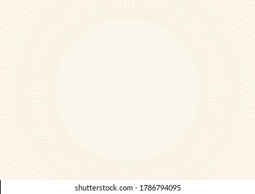 Certificate cream color background Template diploma currency border. Award background Gift voucher. Vector illustration.