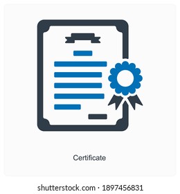 Certificate or credentials icon concept