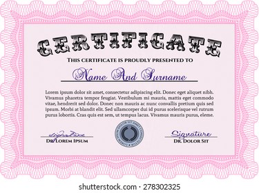 Certificado. Personalizable, fácil de editar y cambiar de color.Diseño elegante. Fácil de imprimir. 
