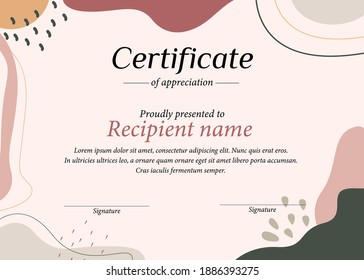 certificate cute background splash pastel color frame template banner print with flat cartoon style vector design illustration