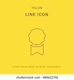 Certificate Cute yellow thin line icon / logo Design