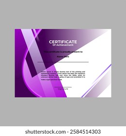 certificate with dark purple color combination