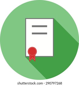 Certificate, degree, diploma, achievement icon vector image. Can also be used for education, academics and science. Suitable for use on web apps, mobile apps and print media.