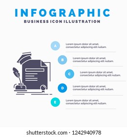 Certificate, Degree, Education, Award, Agreement Infographics Template For Website And Presentation. GLyph Gray Icon With Blue Infographic Style Vector Illustration.