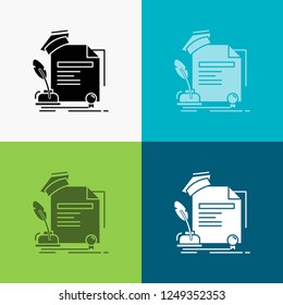 certificate, degree, education, award, agreement Icon Over Various Background. glyph style design, designed for web and app. Eps 10 vector illustration
