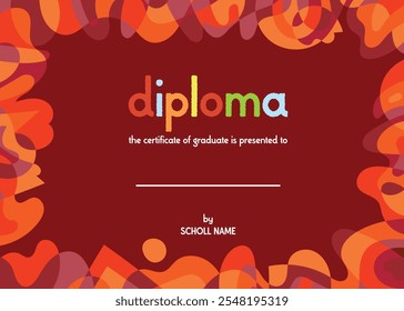 design de certificado com quadro abstrato