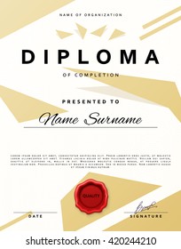 Certificate design border frame. Template  achievement diplom.  Premium paper present guilloche 