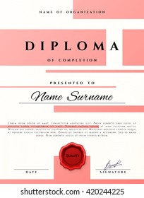 Certificate design border frame. Template  achievement diplom.  Premium paper present guilloche 