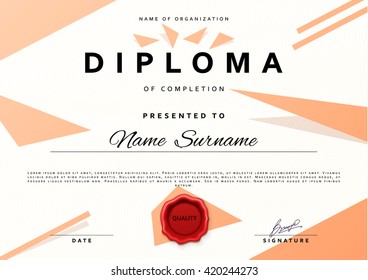 Certificate design border frame. Template  achievement diplom.  Premium paper present guilloche 