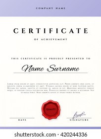 Certificate design border frame. Template  achievement diplom.  Premium paper present guilloche 