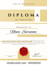 Certificate design border frame. Template  achievement diplom.  Premium paper present guilloche 