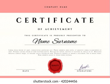 Certificate design border frame. Template  achievement diplom.  Premium paper present guilloche 