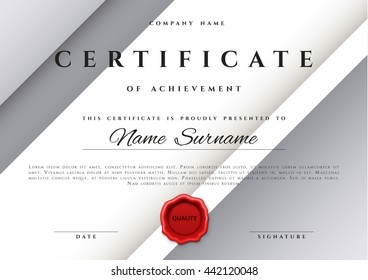 Certificate design border frame. Template  achievement diplom.  Premium paper present guilloche 