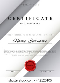 Certificate design border frame. Template  achievement diplom.  Premium paper present guilloche 