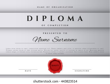 Certificate design border frame. Template  achievement diplom.  Premium paper present guilloche 