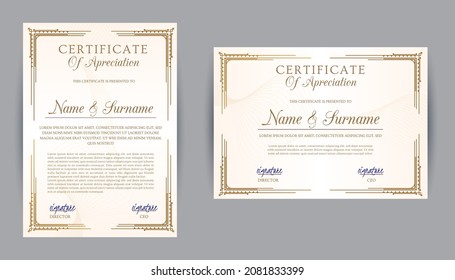 certificate design with luxury and modern certificate award design template pattern. diploma,Vector illustration