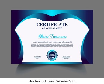 diseño de certificado Plantilla de diseño de certificado exclusivo moderno
