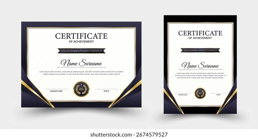 Certificate design - Modern luxury certificate template for diploma, award and appreciation