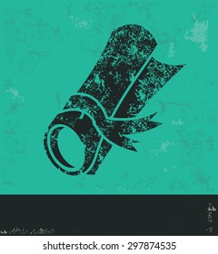 Certificate design on green background,grunge vector