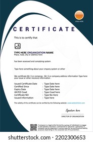 A Certificate Design for a organization