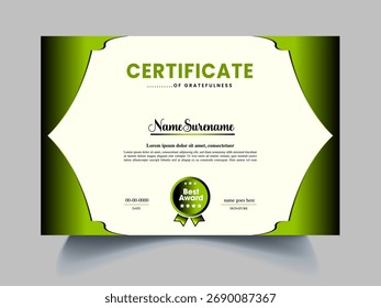 design de certificado em estilo profissional