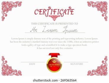 Certificate design template.