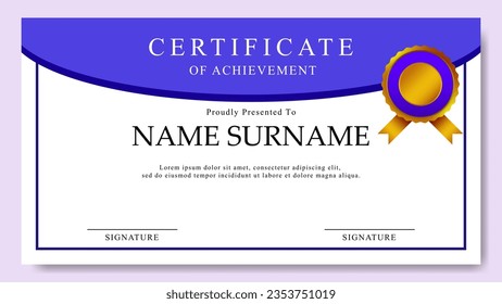 Certificate design template for any achievement in editable eps vector