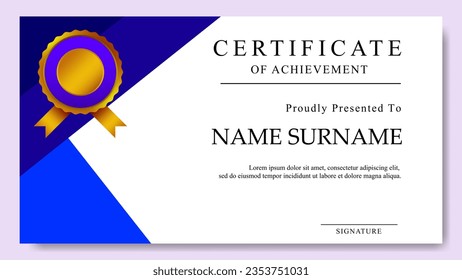 Plantilla de diseño de certificado para cualquier logro en vector de pasos editables