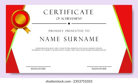 Certificate design template for any achievement in editable eps vector