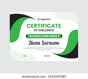 Certificate design template Banner Vector For editing, Achievement success certificate