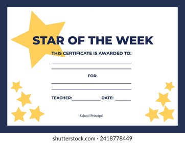 Certificate design template , could be used in school to award top performing students