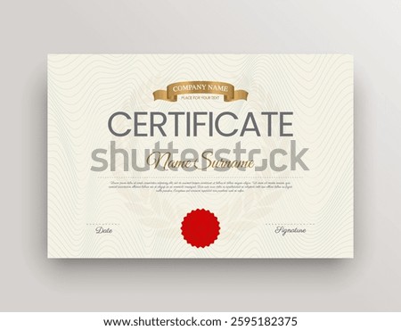 Certificate Design Template Diploma Achievement Certificate Vector