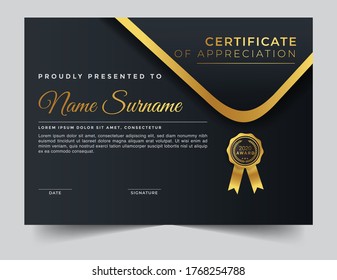 Certificate design template with geometric shapes