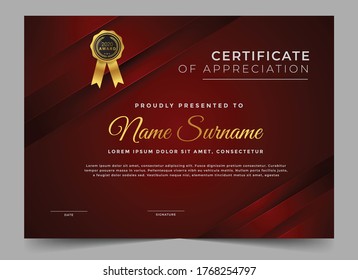 Certificate design template with geometric shapes