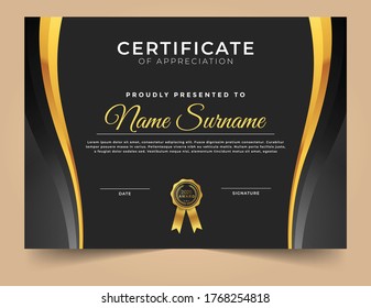 Certificate design template with geometric shapes