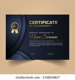 Certificate design template with geometric shapes