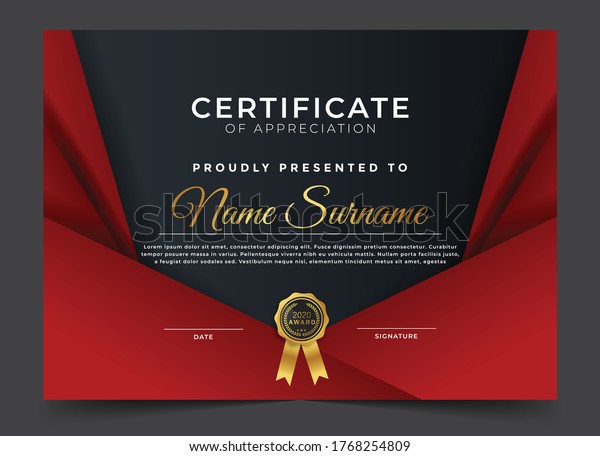 Certificate Design Template Geometric Shapes Stock Vector (Royalty Free ...