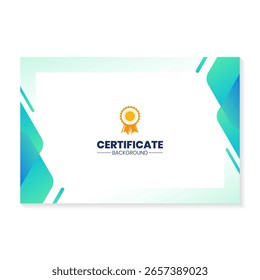 Plantilla de diseño de certificado con fondo de gradiente verde