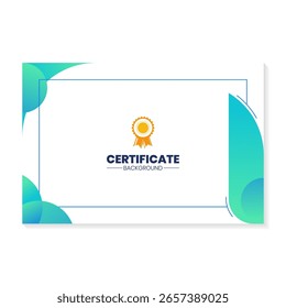 Modelo de design de certificado com fundo de gradiente verde