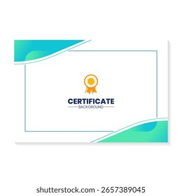Plantilla de diseño de certificado con fondo de gradiente verde