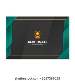 Plantilla de diseño de certificado con fondo de gradiente verde