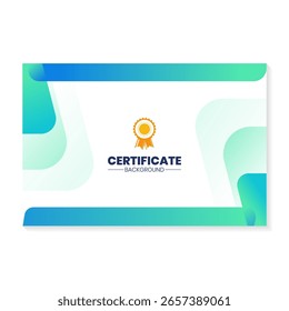 Certificate design template with green gradient background