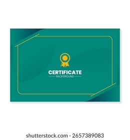 Plantilla de diseño de certificado con fondo de gradiente verde