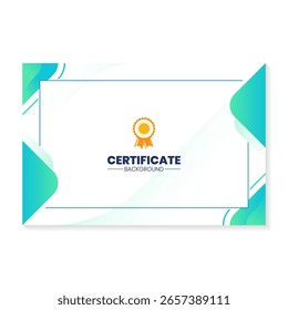 Modelo de design de certificado com fundo de gradiente verde